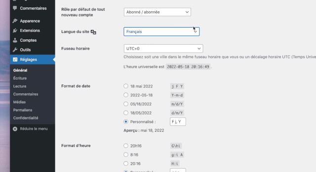 05-Réglages essentiels à faire dans WordPress