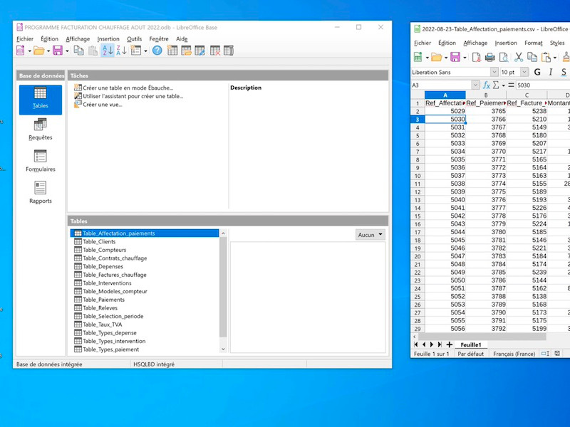 01 – Exporter une table Open Office vers CSV et Excel